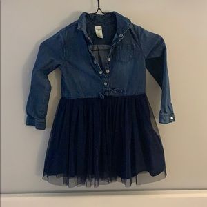 Oshkosh B’gosh chambray and tulle skirt dress 4T